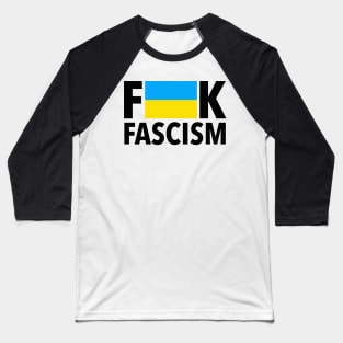 F Fascism - Censored with Ukrainian Flag (rectangle) Baseball T-Shirt